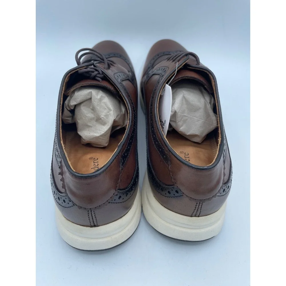 Belvedere Eric Mens 11.5 D Brown Leather Wingtip Oxford Hybrid Dress Sneakers